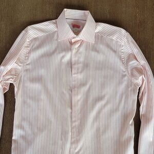Eton Dress Shirt - Pink Bengal stripes - Sz 15.5/39 Slim